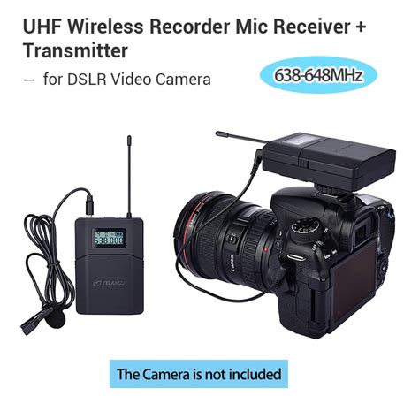 70M 6 Channel Professional UHF Wireless Microphone System for DSLR ...