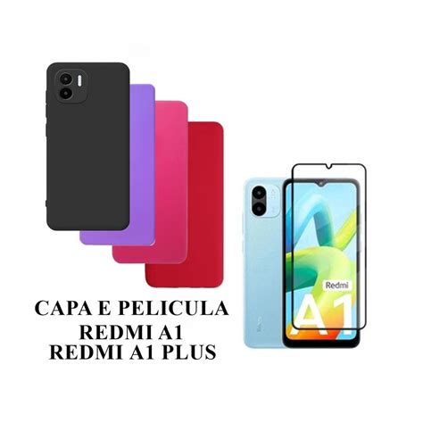 Capa De Silicone Aveludado Colorida E Pelicula 3D 9D Compativel Redmi