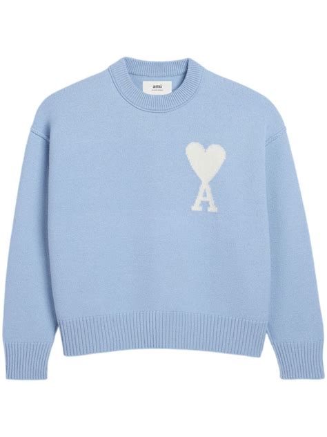 Ami Paris Pull En Laine Logo Ami De Coeur Farfetch