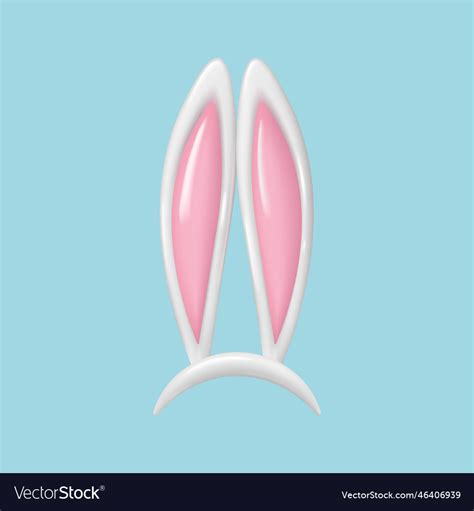 3d Easter Bunny Ears Isolated Realistic Hare Ears Vector Image