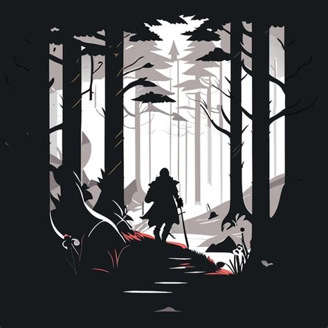 Premium Vector Medieval Forest Wanderer Vector Illustration Flat 2