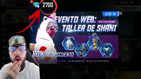 NUEVO EVENTO EL TALLER DE SHANI INCREÍBLE OFERTA FREE FIRE YouTube