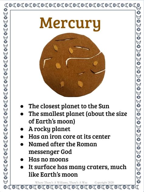 Planet Mercury Worksheet