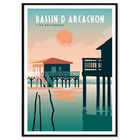 Affiche Bassin D Arcachon L Le Aux Oiseaux Les Affichistes Retro