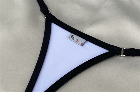Mini Bikini Set White Black Extreme Micro Mini Bikini Thong G String Bathing Swimsuit Black