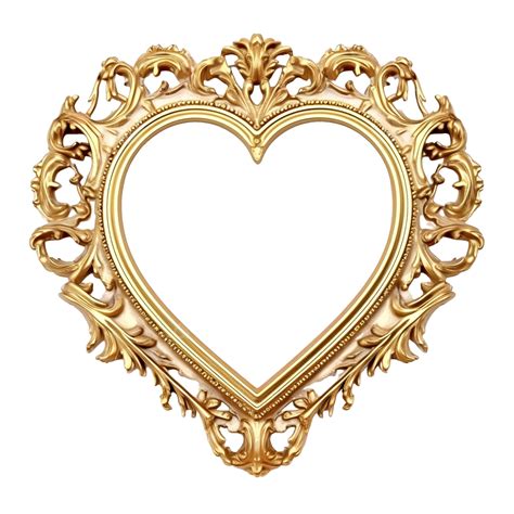 Golden Heart Love Photo Frame Ornament Decorative Golden Heart Love