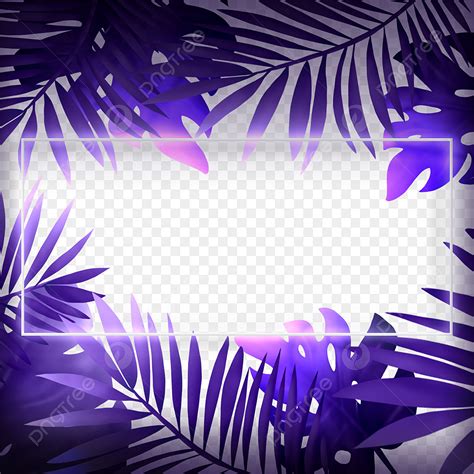 Bordure De Plantes Tropicales Effet N On Violet Textur Png Texture