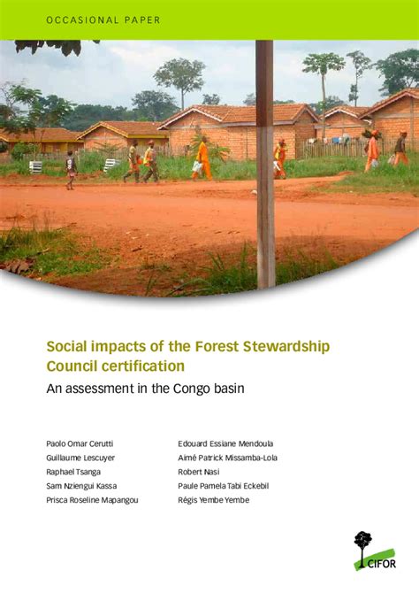 Pdf Social Impacts Of The Forest Stewardship Council Certification An Assessment In The Congo