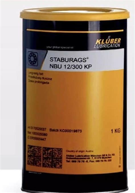 KLUBER Lubrication Staburags NBU 12 300 KP Grease 1Kg New Free Ship EBay