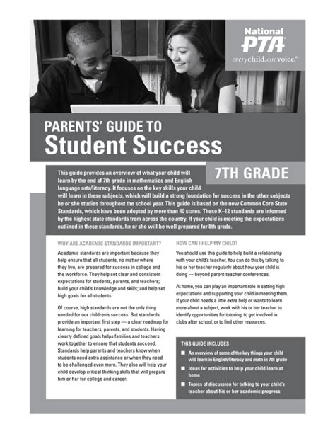 Student Success 7th Grade Parents Guide To