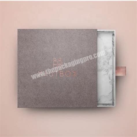 Wholesale Pink Luxury Custom Cardboard Marble Jewelry Sliding Drawer