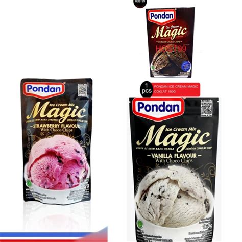 Jual Pondan Magic Ice Cream Mix Bubuk Coklat Vanila Strawberry