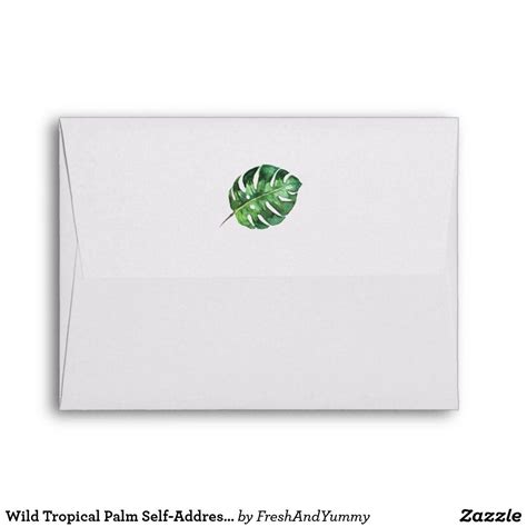 Wild Tropical Palm Self Addressed RSVP Envelope Zazzle Wedding