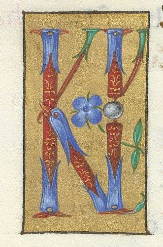 Detail Of Illuminated Initials Kl At The Beginning Of September In