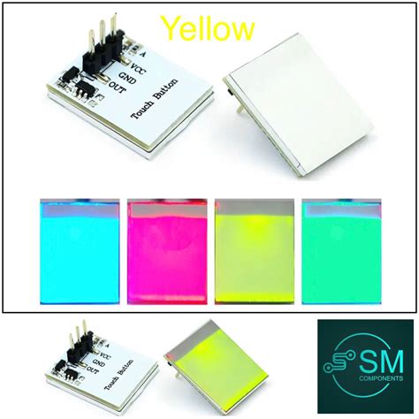 pcs capacitive touch switch button yellow led sensor module httm diy