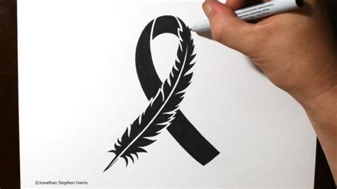 How To Draw A Breast Cancer Awareness Survivor Ribbon Youtube