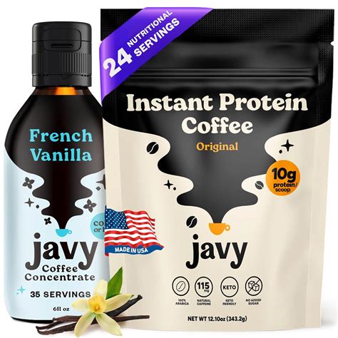 Javy Coffee Instant Protein Coffee And French Vanilla Cold Brew Concentrate Bundle