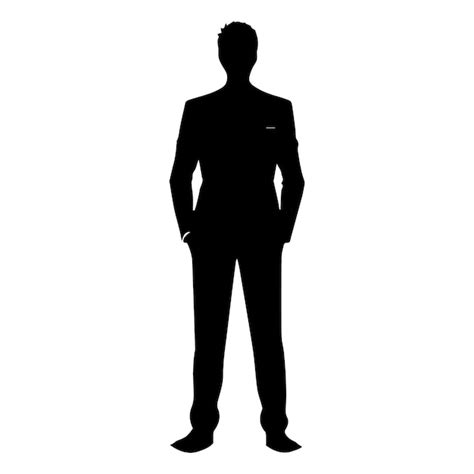 Premium Vector A Business Man Standing Pose Silhouette