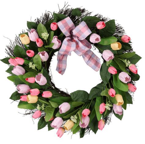 30 Beautiful Tulip Wreaths Perfect For Your Front Door • The How To Mom