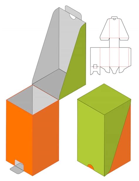 Diseño de plantilla troquelada caja de embalaje Vector Premium