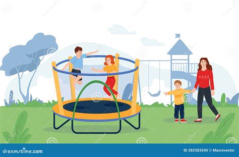 Illustration Du Saut De Trampoline Illustration De Vecteur