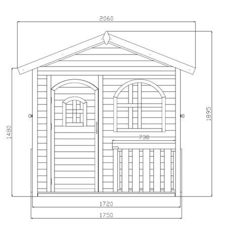 The Elevation Drawing For A Small Wooden House