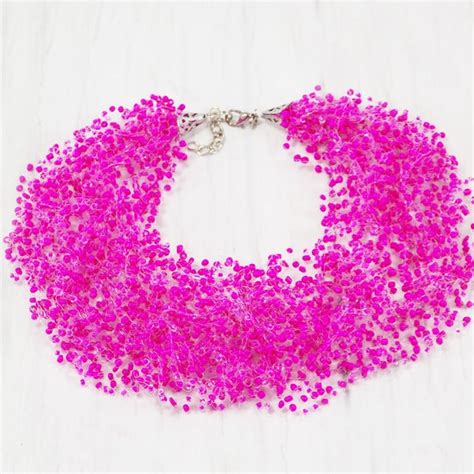 Hot Pink Necklace Etsy