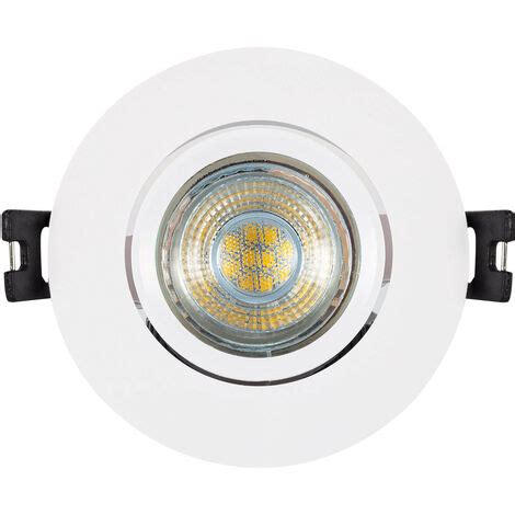 Collerette Downlight Ronde Orientable Pour Ampoule LED GU10 GU5 3 Coupe