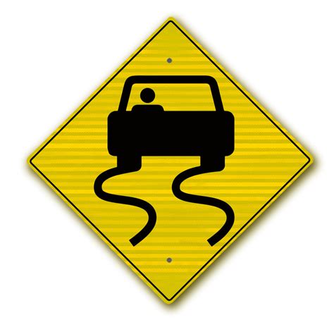 Slippery Road Symbol Sign W8 5