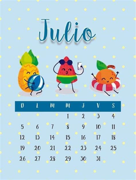 Tareitas Calendario Julio Calendario Julio Calendario Planificador