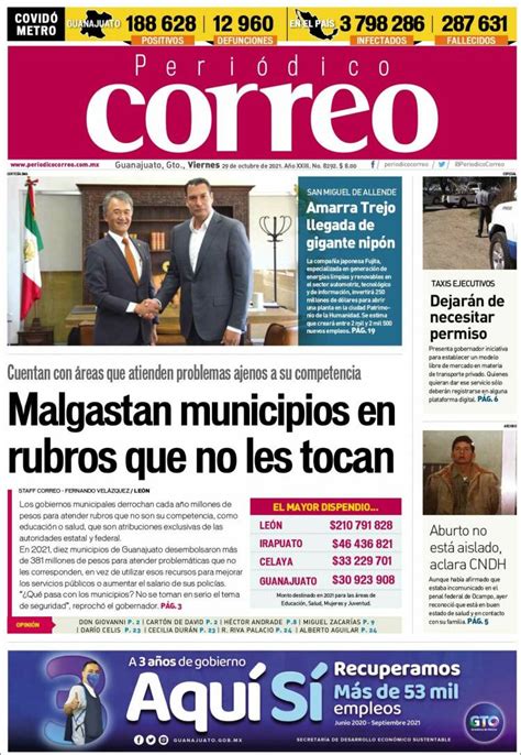 Periódico Correo El Diario Del Estado De Guanajuato México Periódicos De México Edición De