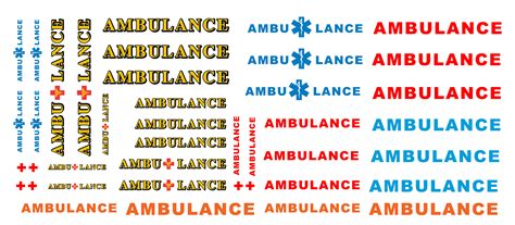 1:25 scale model ambulance waterslide decals