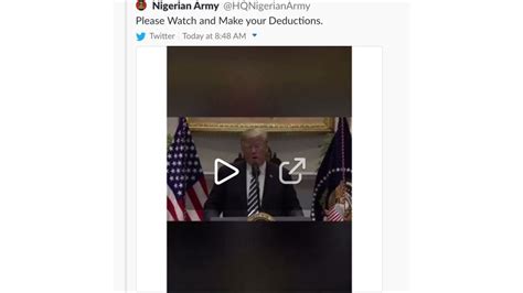 Nigerian Army Appears To Use Trumps Words To Defend Shooting Of