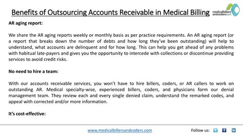 Ppt Benefits Of Outsourcing Accounts Receivable In Medical Billing Powerpoint Presentation