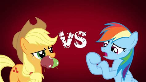 Epic Rap Battles Of Pony Applejack VS Rainbow Dash YouTube