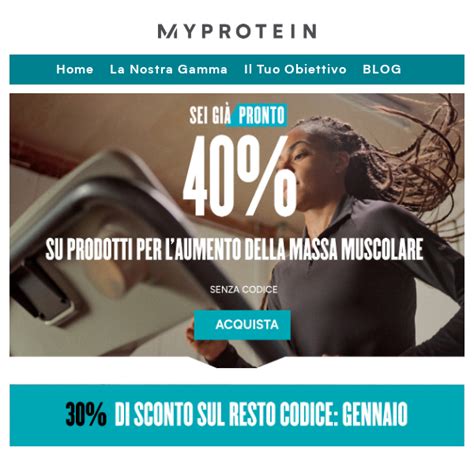 INIZIA L ANNO AL MEGLIO 40 SU LISTA PER AUMENTO MASSA Myprotein Italia