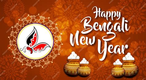 Premium Vector Illustration Of Bengali New Year With Bengali Text