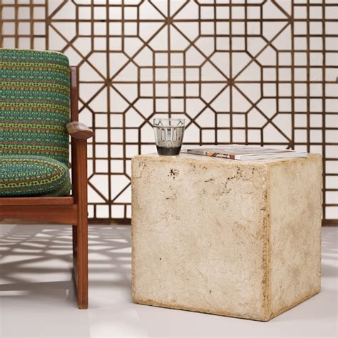 Travertine Marble Cube Table - Browse or Buy at PAGODA RED