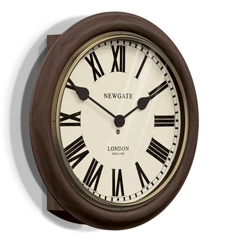 Large Roman Numeral Wall Clock Classic Wood Newgate Kings Cross