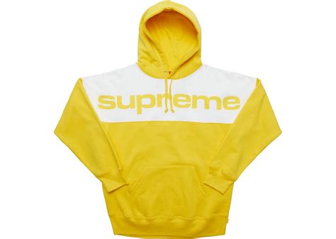 Supreme Blocked Hoodie Yellow Fw17