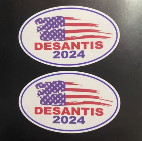 Pair Oval Car Decals Ron Desantis 2024 President 5 Bumper Sticker Ebay