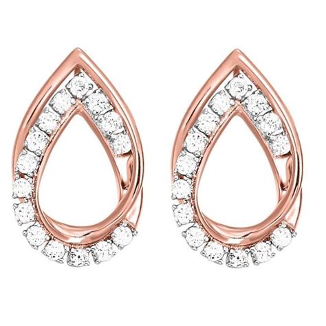 10 Karat Rose Gold Diamond Earrings - Charisma Jewelers