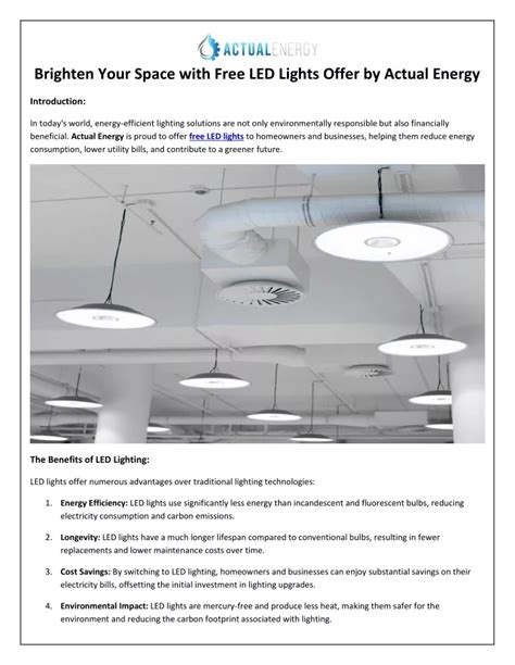 PPT Brighten Your Space With Free LED Lights Offer By Actual Energy