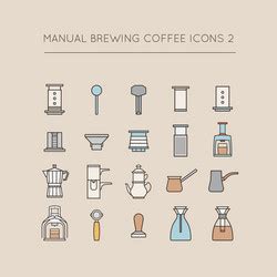 Coffee Brewing Methods Icons Set Different Ways Vector Image