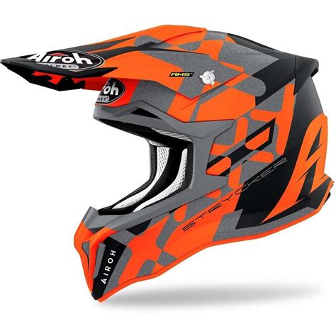 Casco Moto Cross Enduro In Fibra Hpc Airoh Strycker Xxx Arancio Opaco