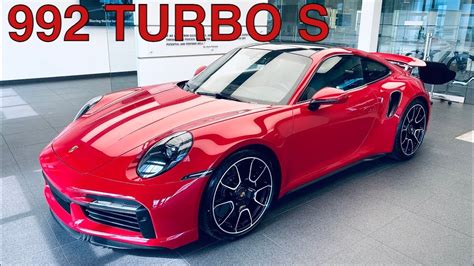 Details Of This New 2021 Carmine Red Porsche 911 Turbo S Walk Around