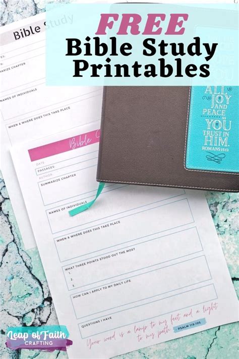 FREE Bible Study Printables For Any Part Of The Bible Leap Of Faith