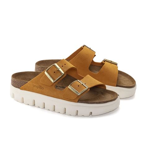 Birkenstock Arizona Papillio Chunky Platform Sandalen In Braun Lyst De