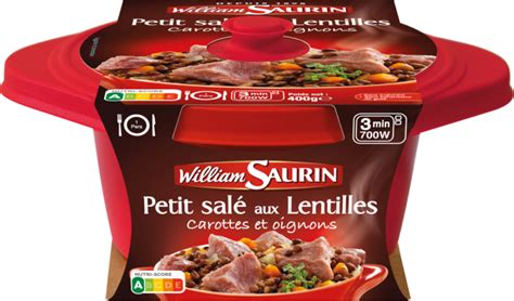 Petit salé aux lentilles carottes William Saurin