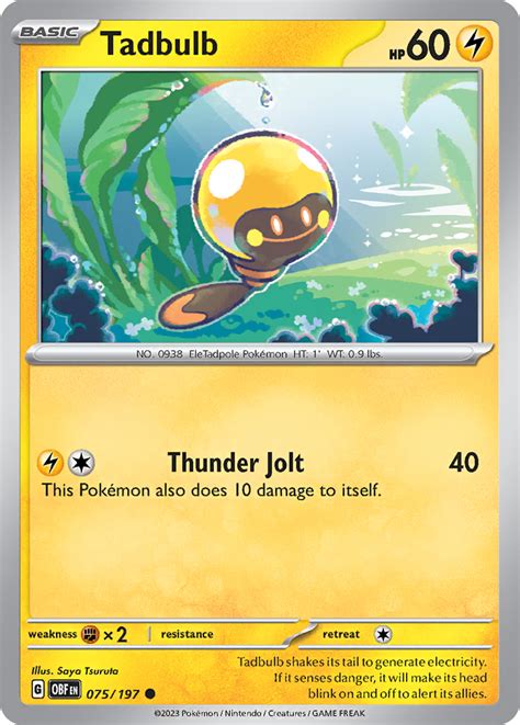 Tadbulb Obsidian Flames Pokemon Card Pikawiz